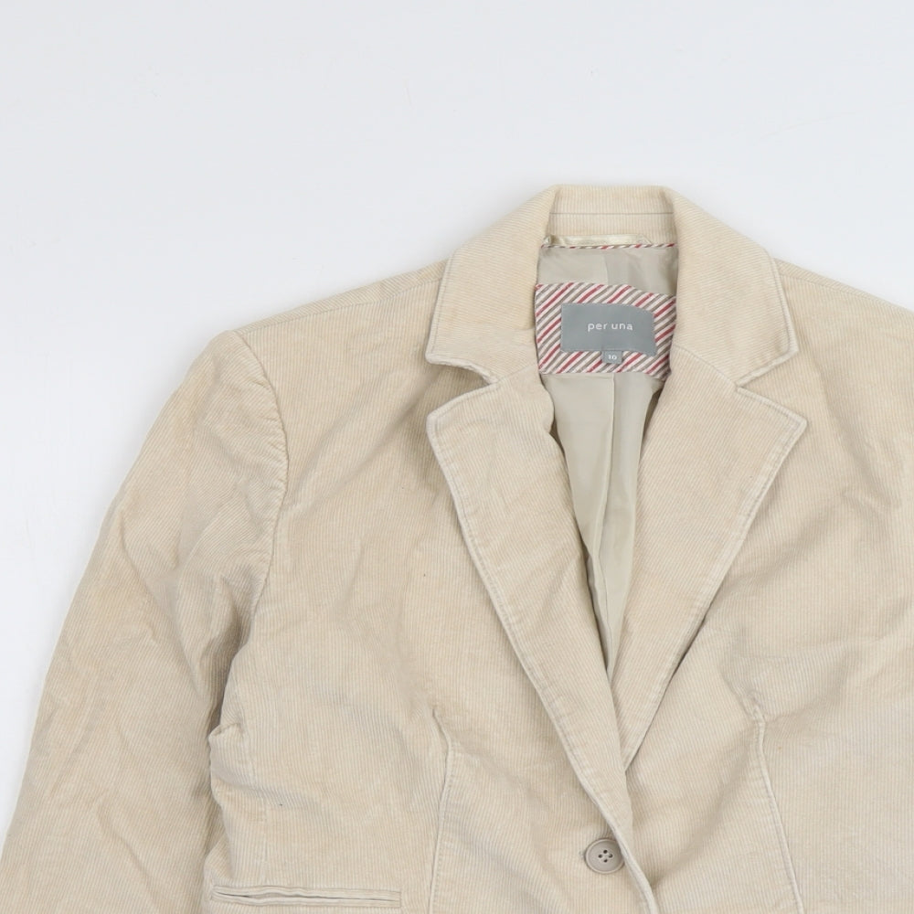Per Una Womens Beige Jacket Size 10 Button