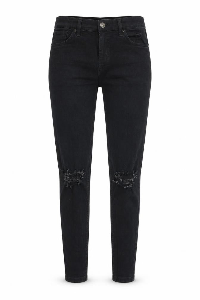 Topshop Womens Black Cotton Skinny Jeans Size 26 in Regular Zip