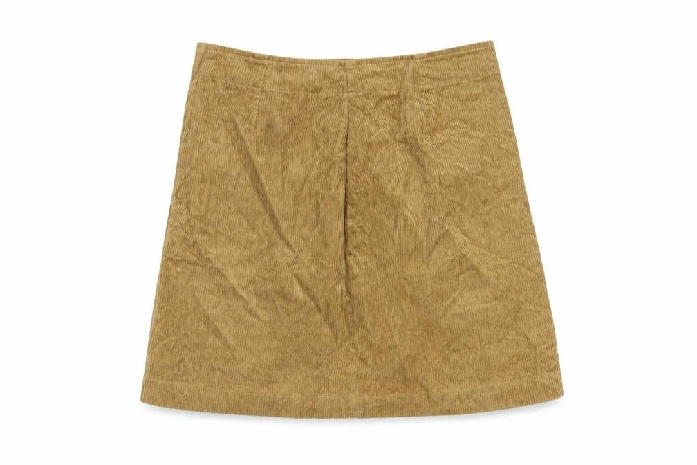 Uniqlo Womens Beige Cotton A-Line Skirt Size 28 in Zip
