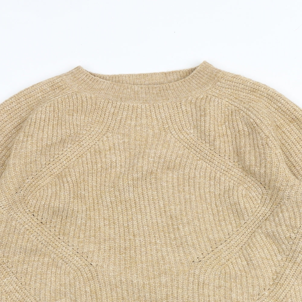 Marks and Spencer Womens Brown Round Neck Acrylic Pullover Jumper Size S