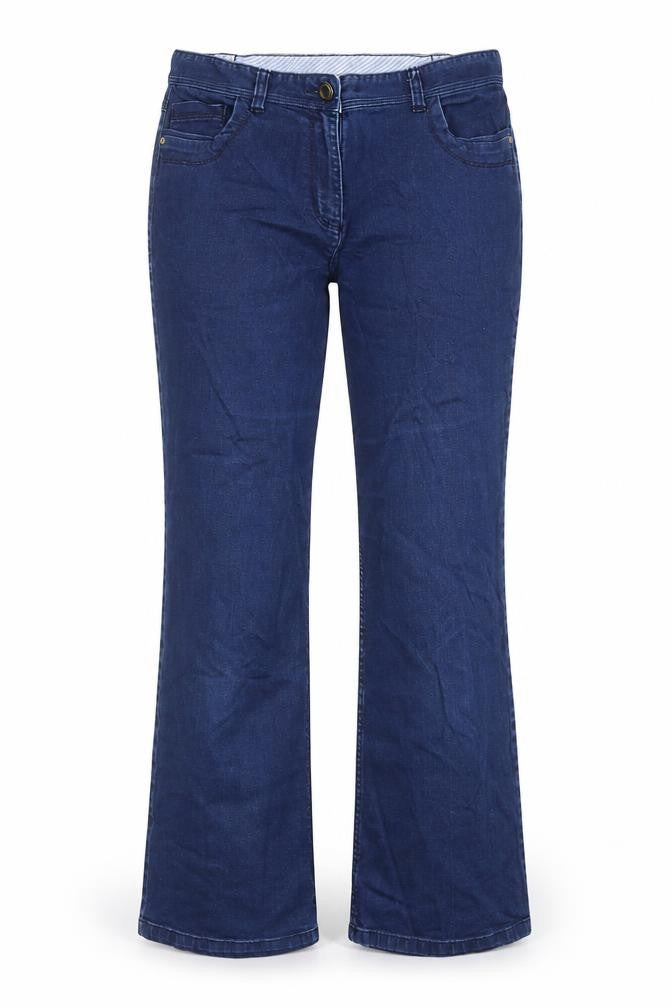 Classics Womens Blue Cotton Bootcut Jeans Size 32 in Regular Zip