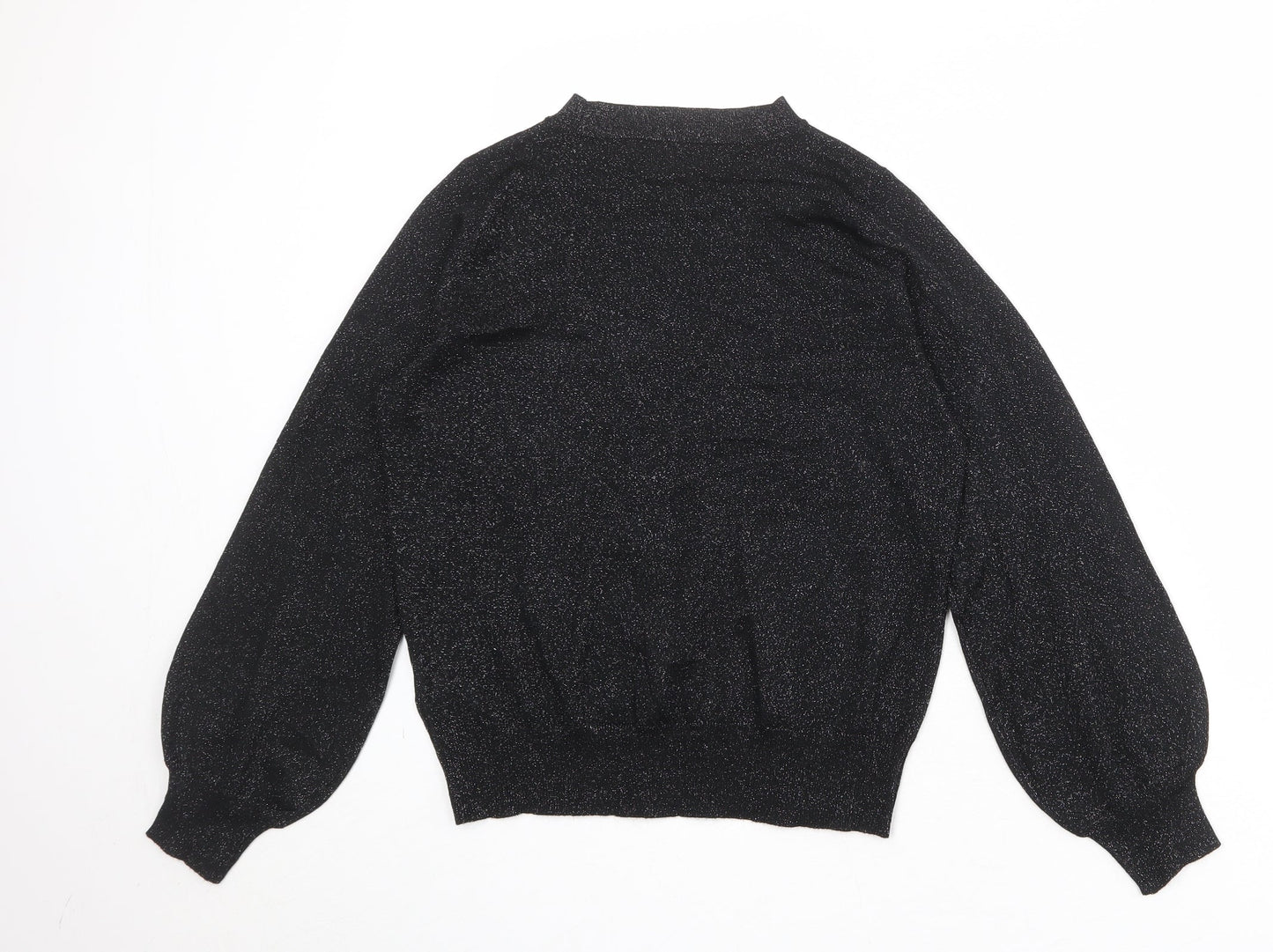 Marks and Spencer Womens Black Round Neck Viscose Pullover Jumper Size S