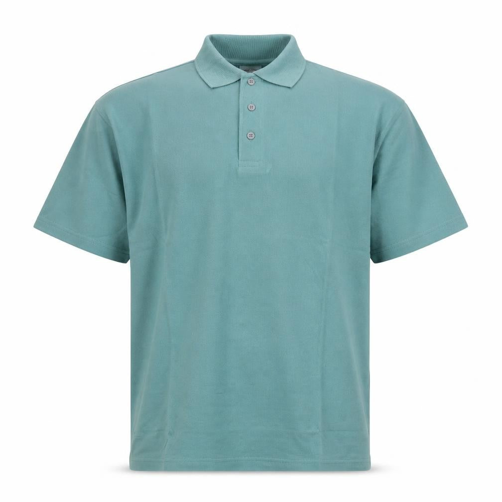 High Volume Mens Blue Polyester Polo Size L Collared Button