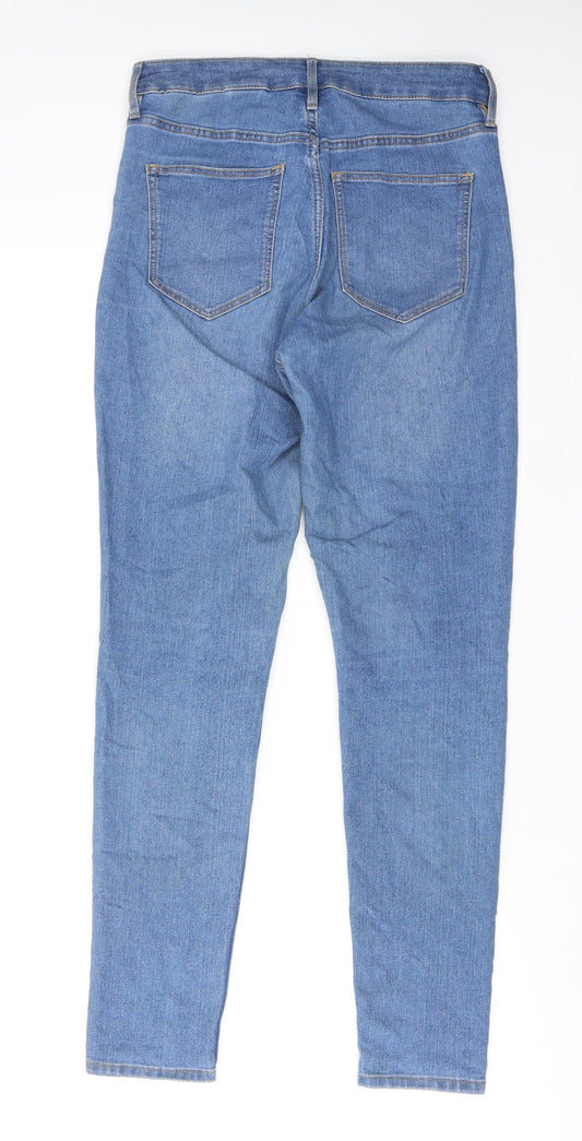 H&M Womens Blue Cotton Skinny Jeans Size 28 in Regular Zip