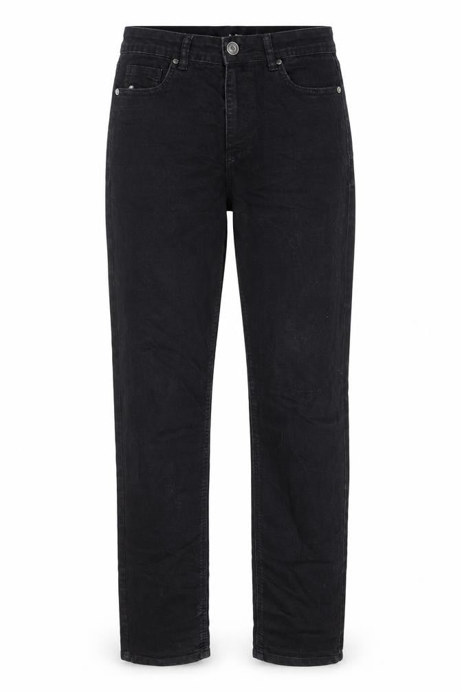Front view of LTS women’s black cotton straight jeans, size UK 10, regular zip