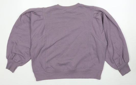 A New Day Womens Purple Cotton Pullover Sweatshirt Size M Pullover