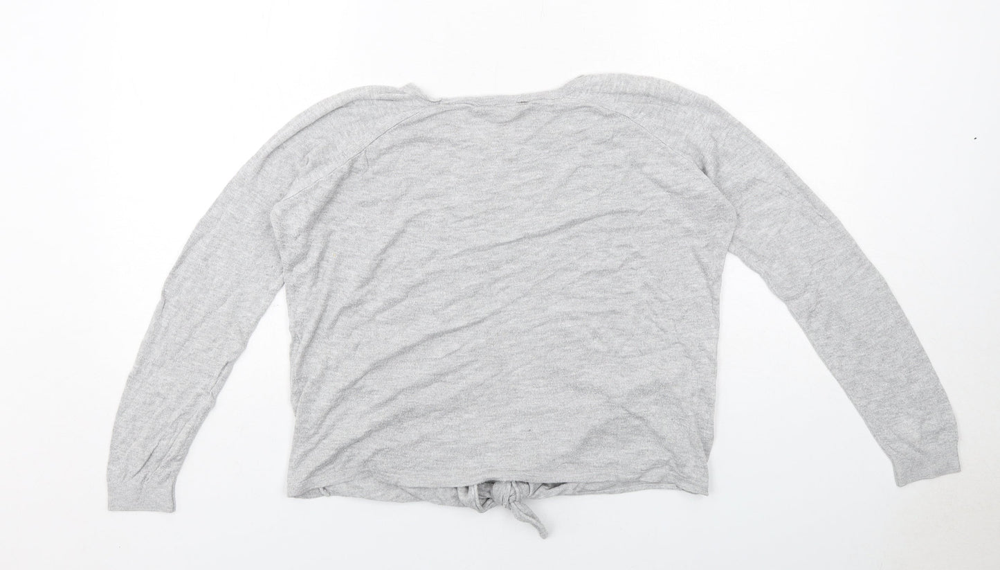 NEXT Womens Grey Round Neck Viscose Pullover Jumper Size 12
