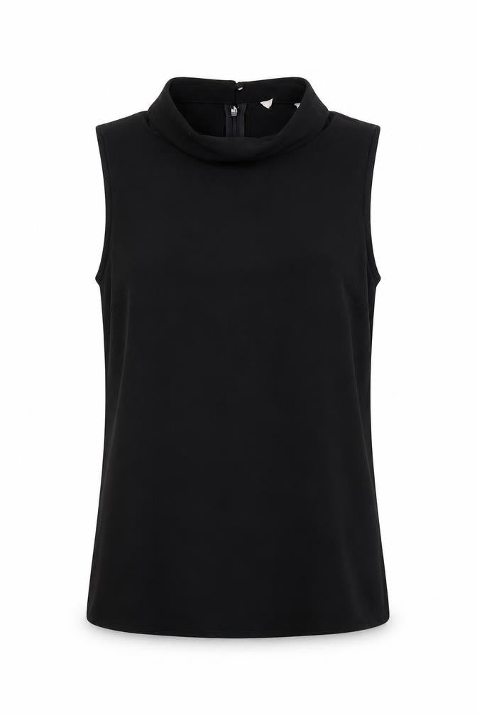 H&M Womens Black Polyester Basic Blouse Size 8 Mock Neck