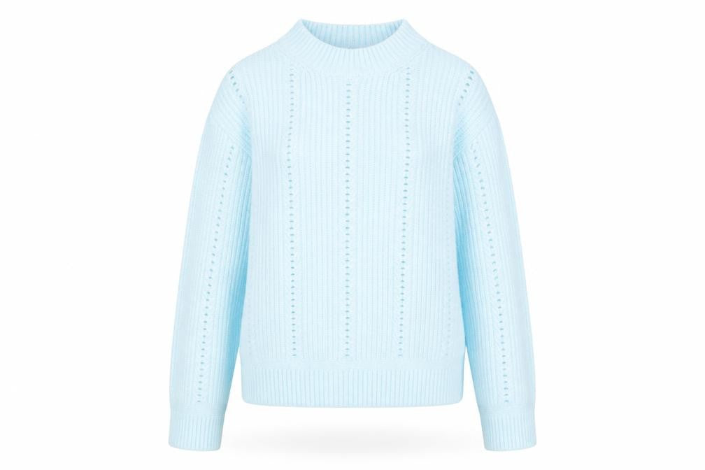 Marks and Spencer Womens Blue Round Neck Acrylic Pullover Jumper Size S