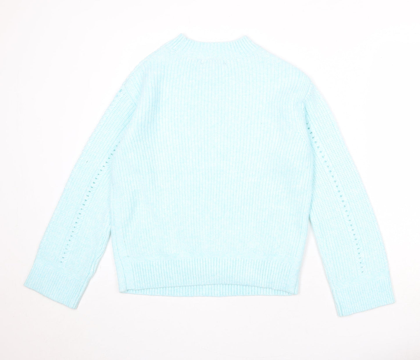 Marks and Spencer Womens Blue Round Neck Acrylic Pullover Jumper Size S