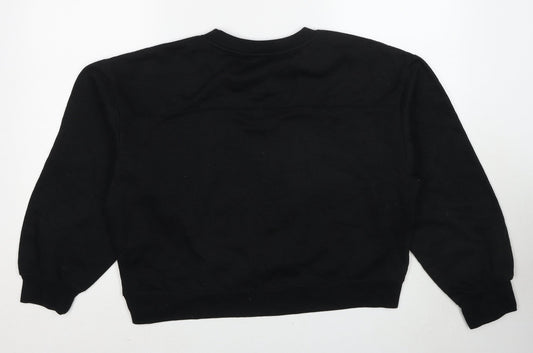 Zara Womens Black Polyester Pullover Sweatshirt Size L Pullover