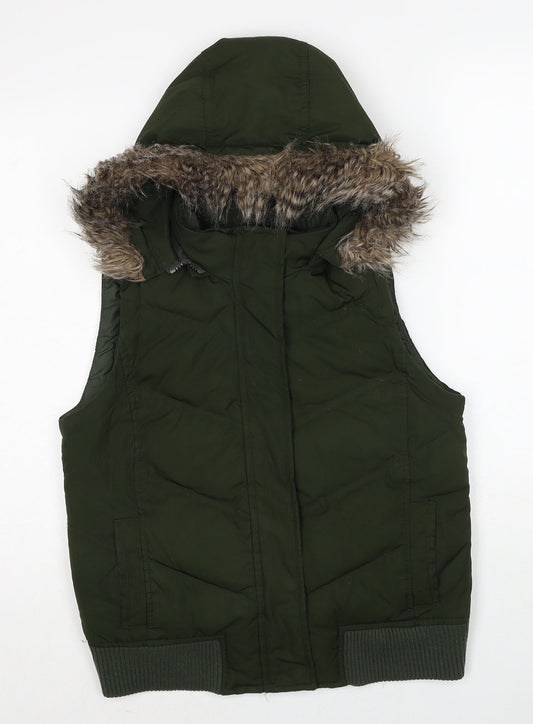 Gap Womens Green Parka Waistcoat Size XS Zip