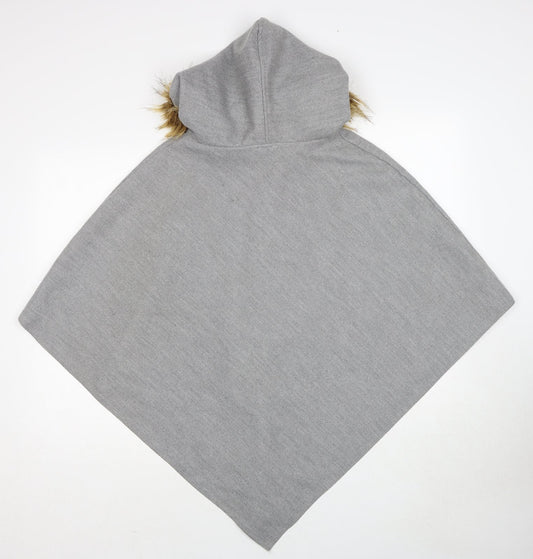 Izabel Womens Grey Jacket Poncho Size M Zip