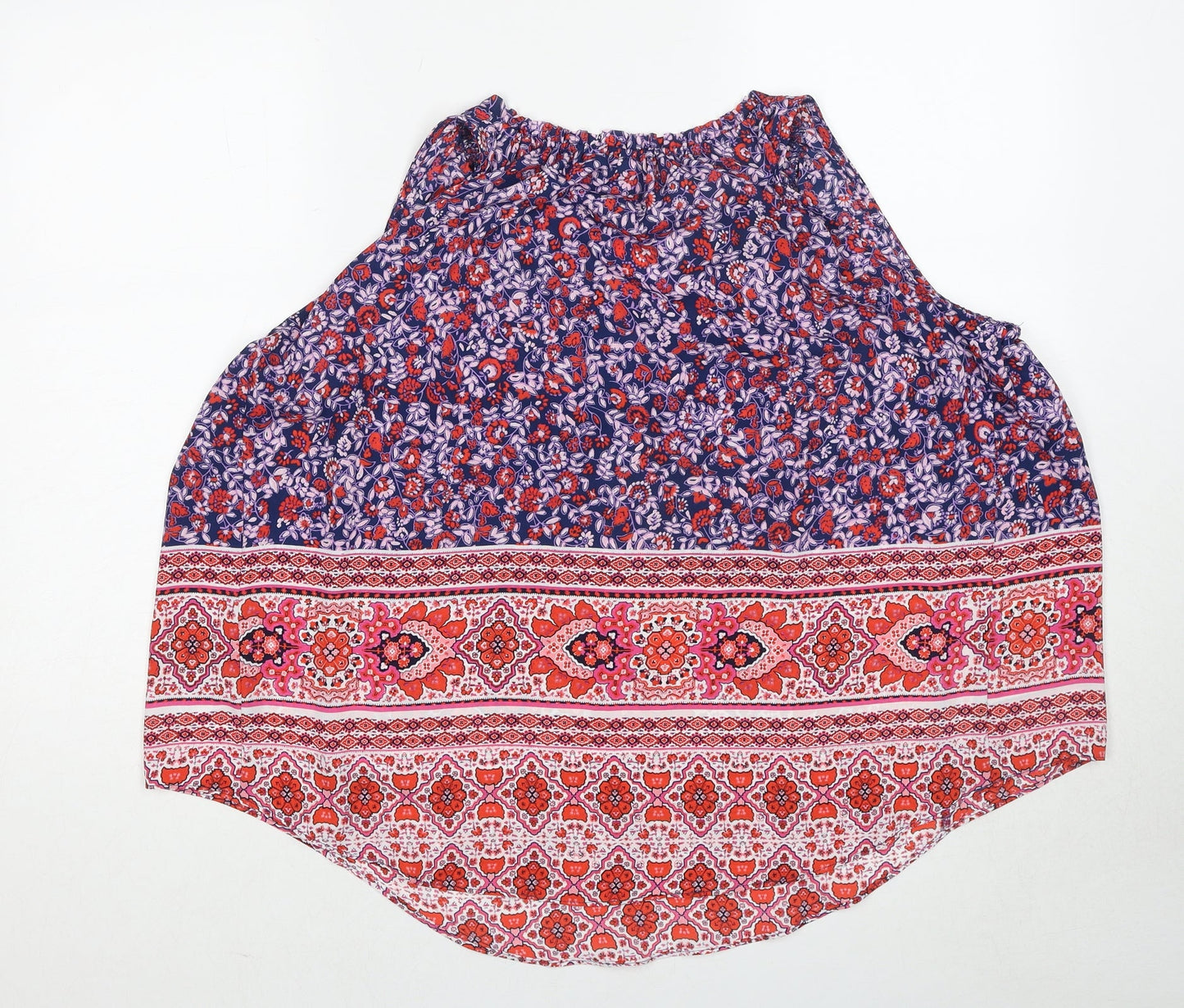 Gap Womens Multicoloured Geometric Polyester Basic Tank Size S Round Neck