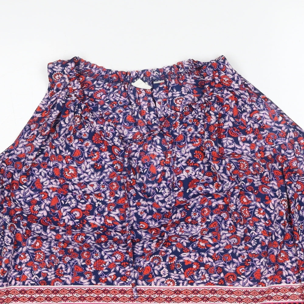 Gap Womens Multicoloured Geometric Polyester Basic Tank Size S Round Neck