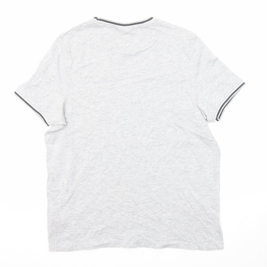 Slazenger Mens Grey Cotton T-Shirt Size S Round Neck