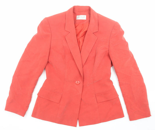Platinum Womens Red Jacket Size 10 Button