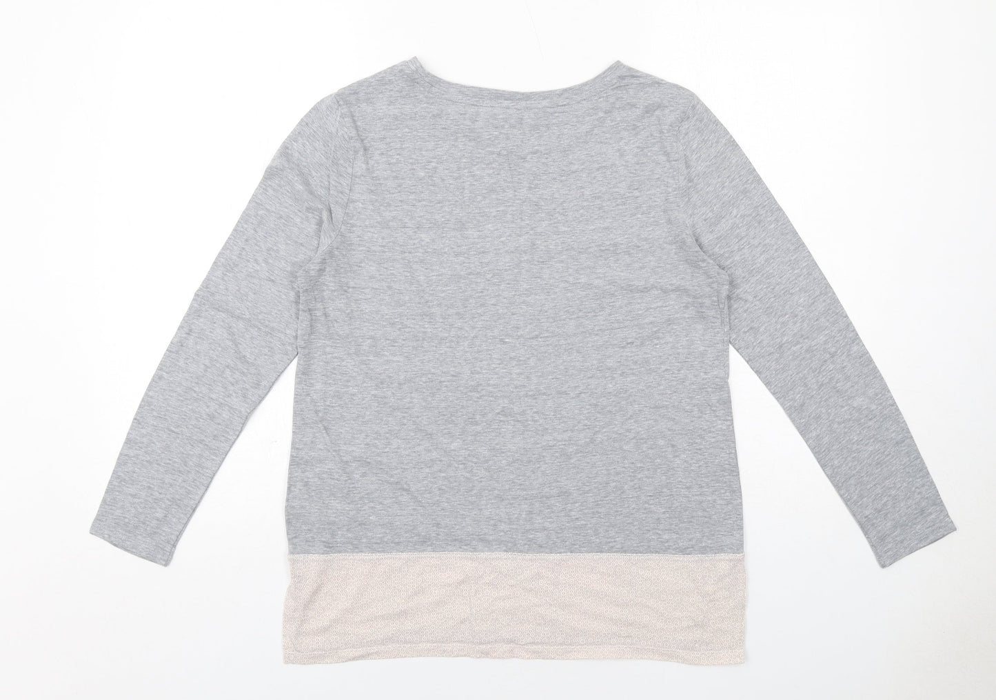 Gap Womens Grey Cotton Basic T-Shirt Size S Boat Neck