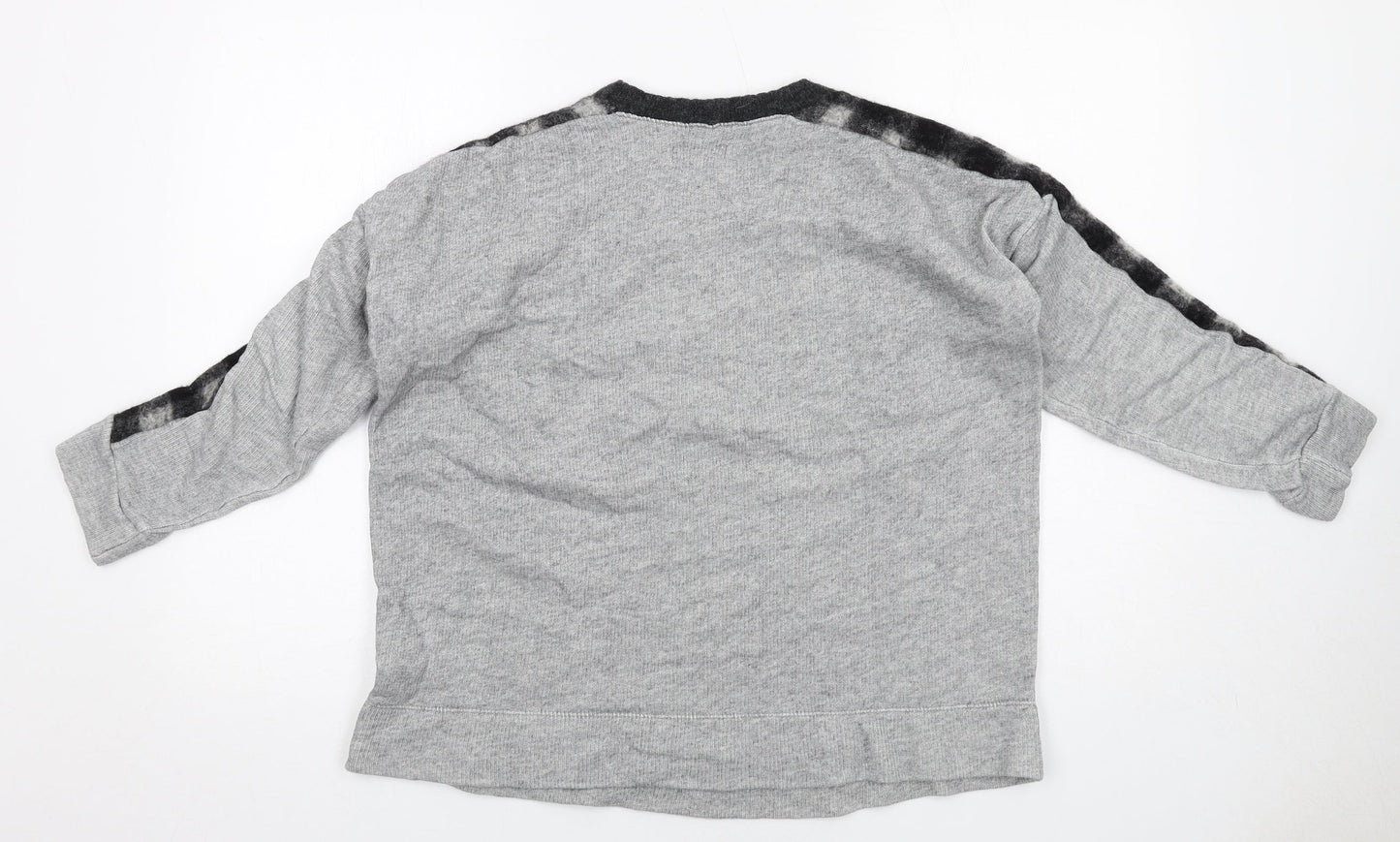 Madewell Womens Grey Check Cotton Full Zip Sweatshirt Size S Pullover