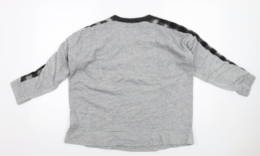 Madewell Womens Grey Check Cotton Full Zip Sweatshirt Size S Pullover