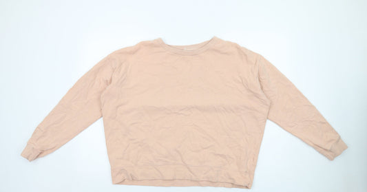 Miss Selfridge Womens Beige Cotton Pullover Sweatshirt Size L Pullover