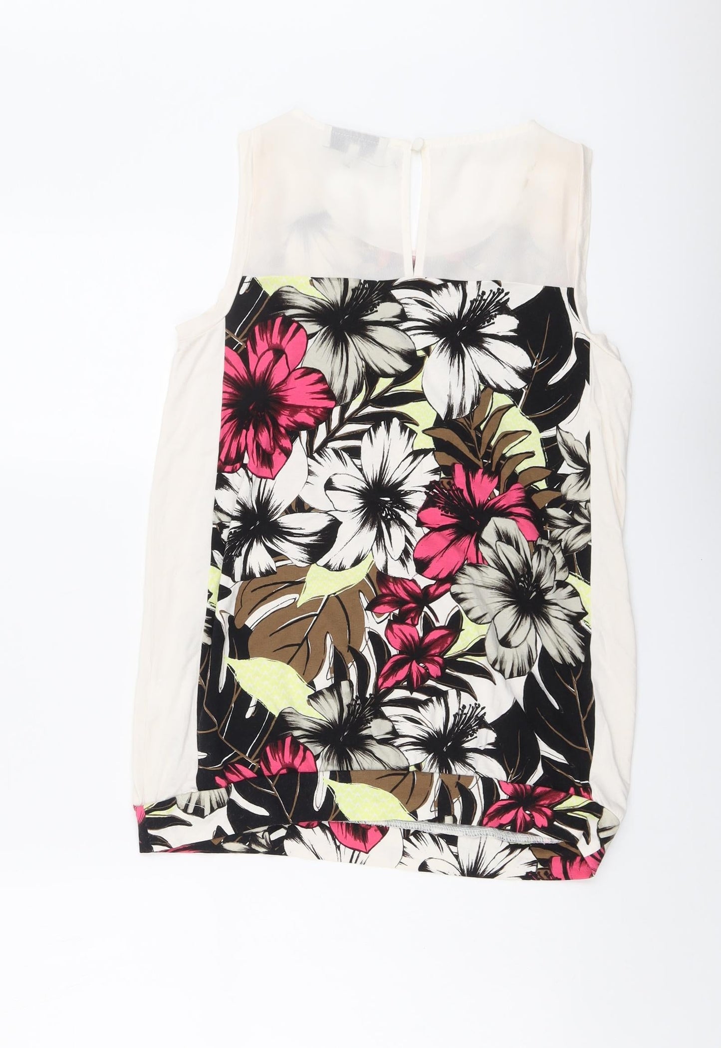 NEXT Womens Multicoloured Floral Viscose Basic Tank Size 12 Round Neck