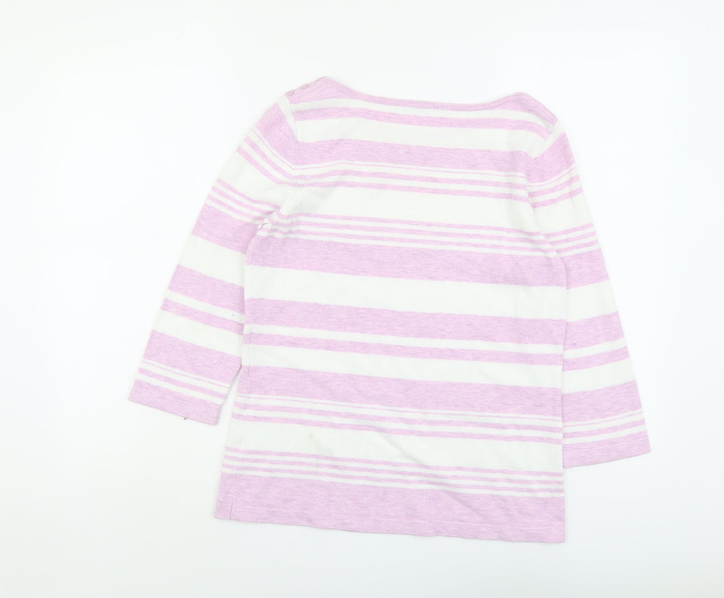 Berkertex Womens Purple Round Neck Striped Viscose Pullover Jumper Size 14