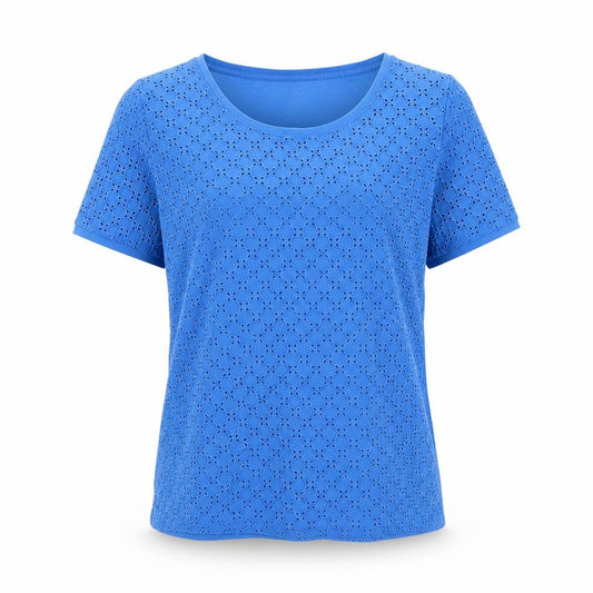 Womens UK Size L Dickins & Jones Blue 100% Cotton T-Shirt