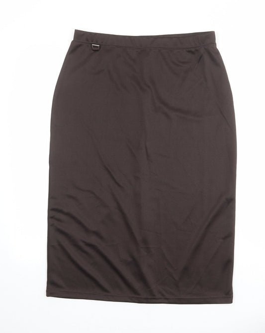 Wardrobe Womens Brown Polyester Straight & Pencil Skirt Size 12