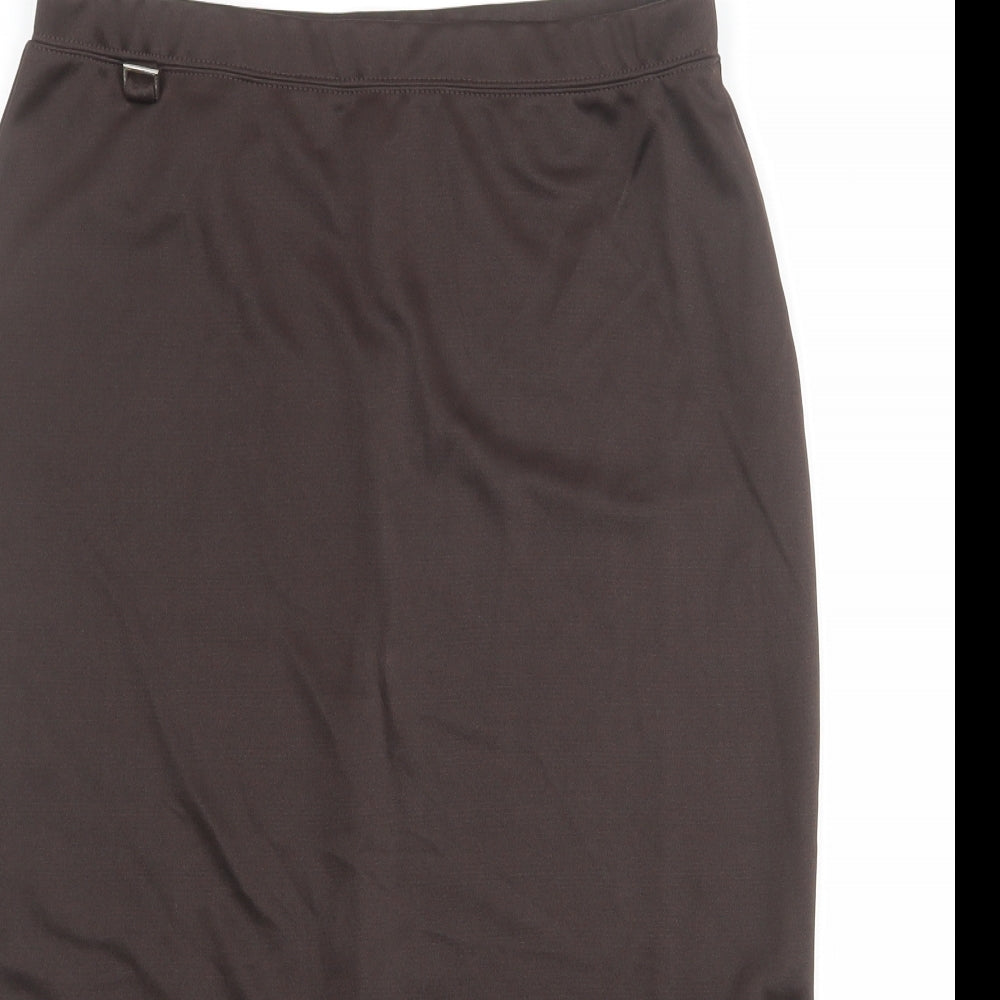 Wardrobe Womens Brown Polyester Straight & Pencil Skirt Size 12