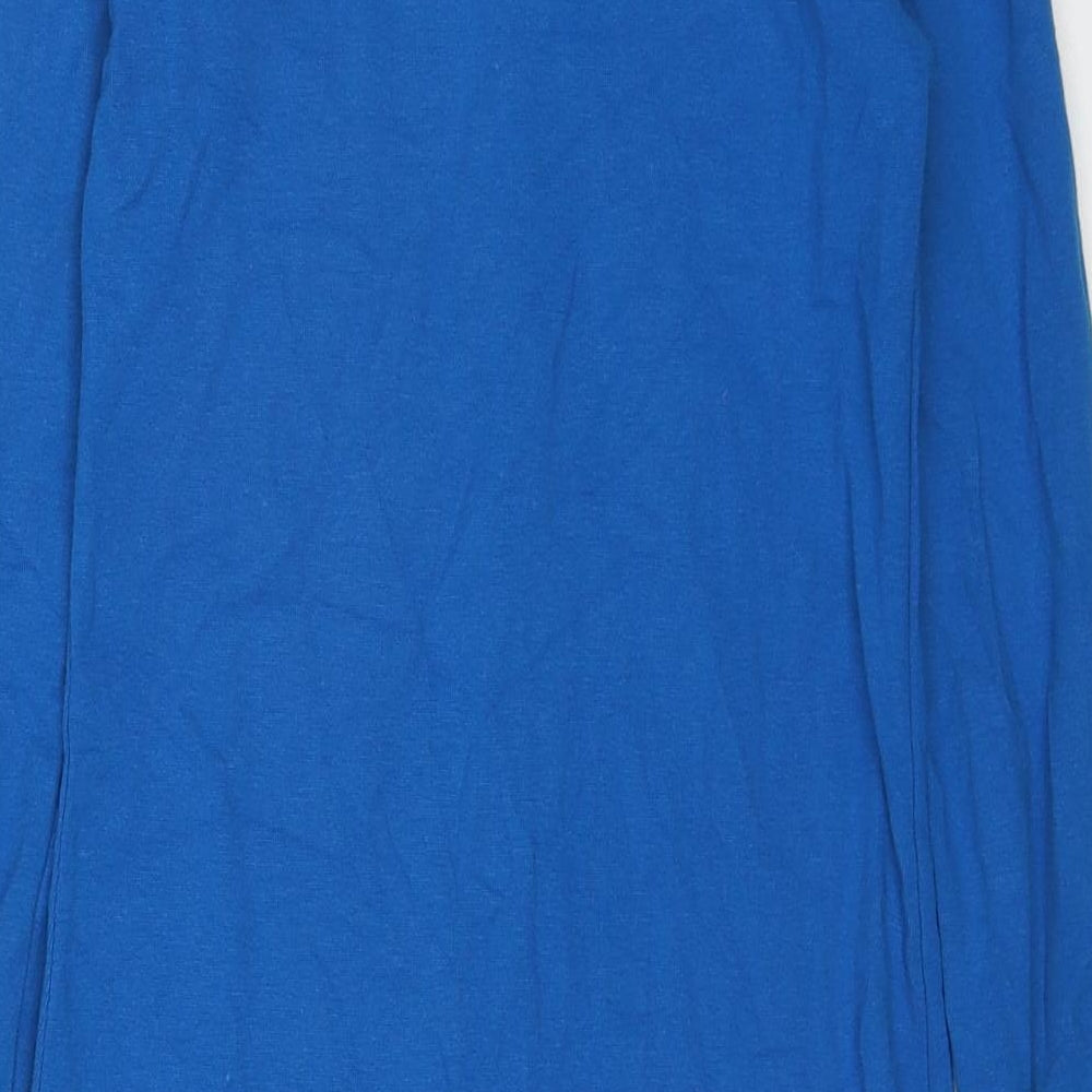 Motel Womens Blue Cotton Shirt Dress Size M Collared Button