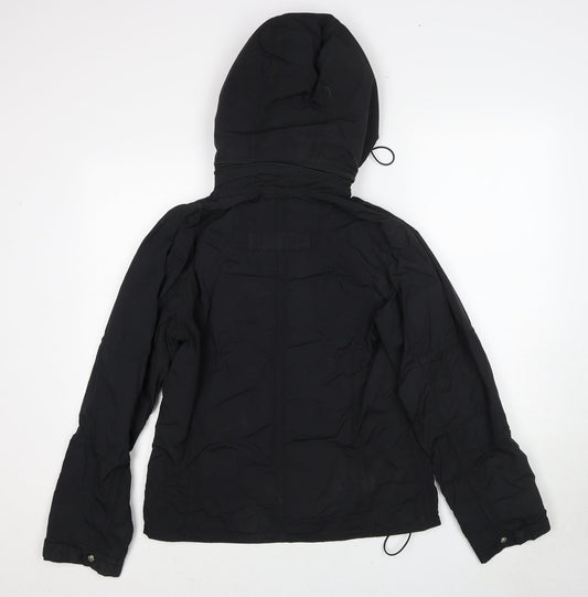 Best In Town Womens Black Windbreaker Jacket Size M Zip