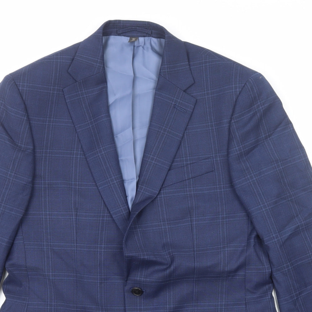 Marks and Spencer Mens Blue Striped Polyester Jacket Suit Jacket Size 40 Regular