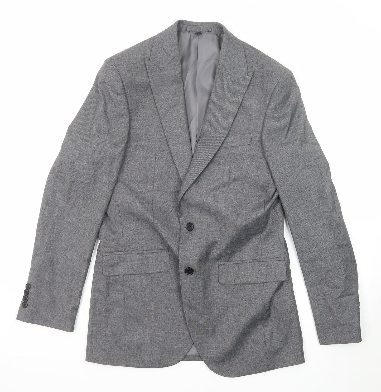 Marks and Spencer Mens Grey Polyester Jacket Suit Jacket Size 38 Regular
