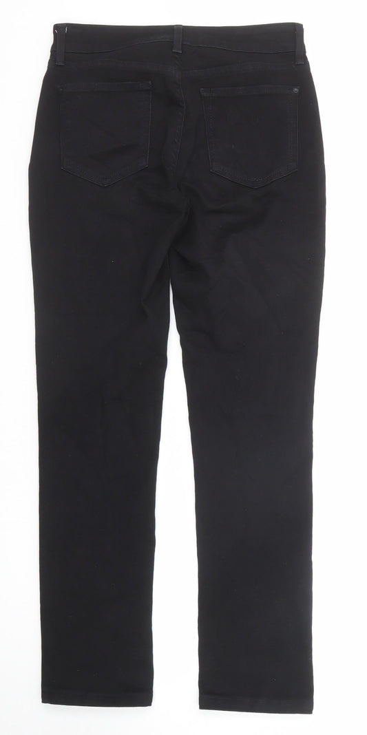 NYJD Womens Black Cotton Straight Jeans Size 6 Regular Zip