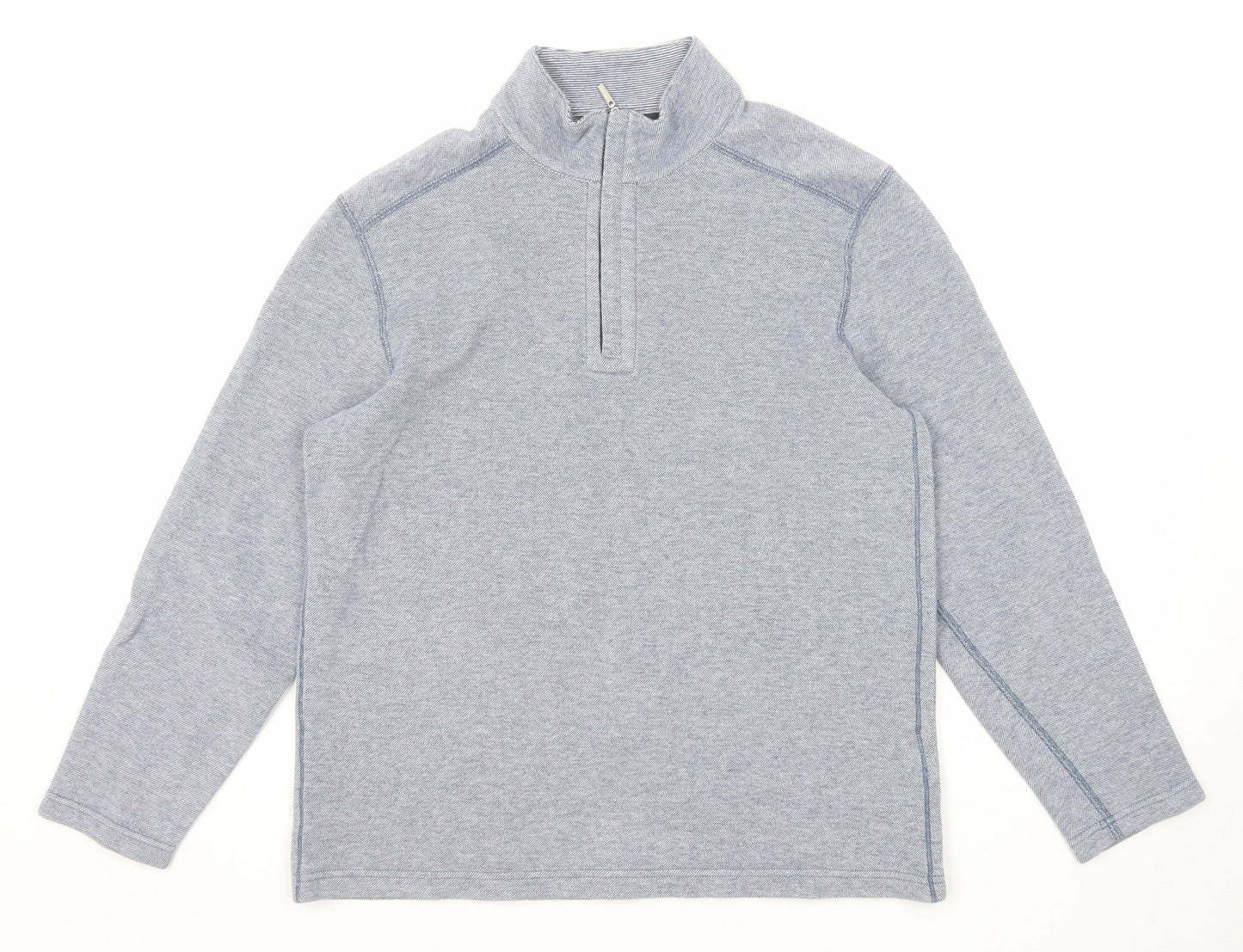 Kirkland Mens Blue Cotton Pullover Sweatshirt Size M Zip
