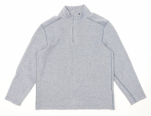 Kirkland Mens Blue Cotton Pullover Sweatshirt Size M Zip