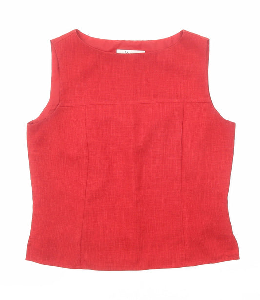 Klass Womens Red Polyester Basic Tank Size 12 Round Neck