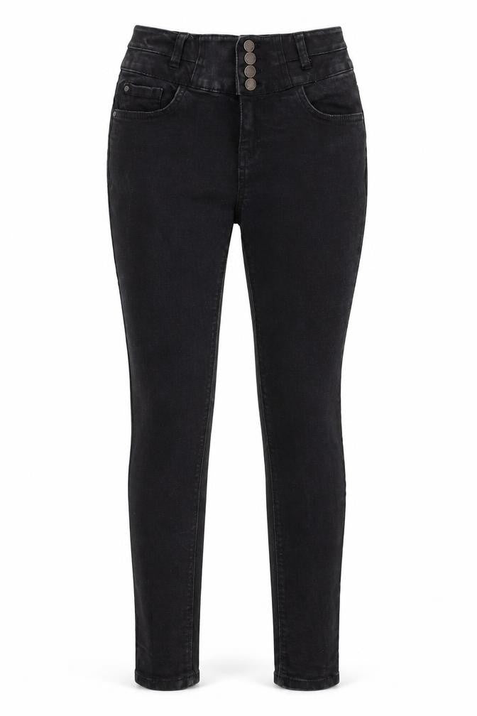 New Look Girls Black Cotton Skinny Jeans Size 12 Years Regular Zip