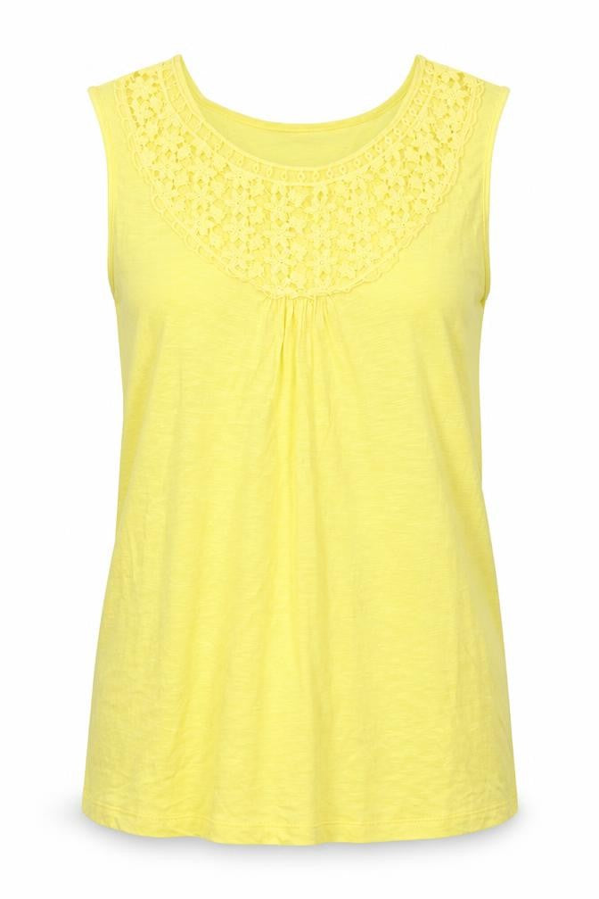 Kaleidoscope Womens Yellow Viscose Basic T-Shirt Size 12 Boat Neck