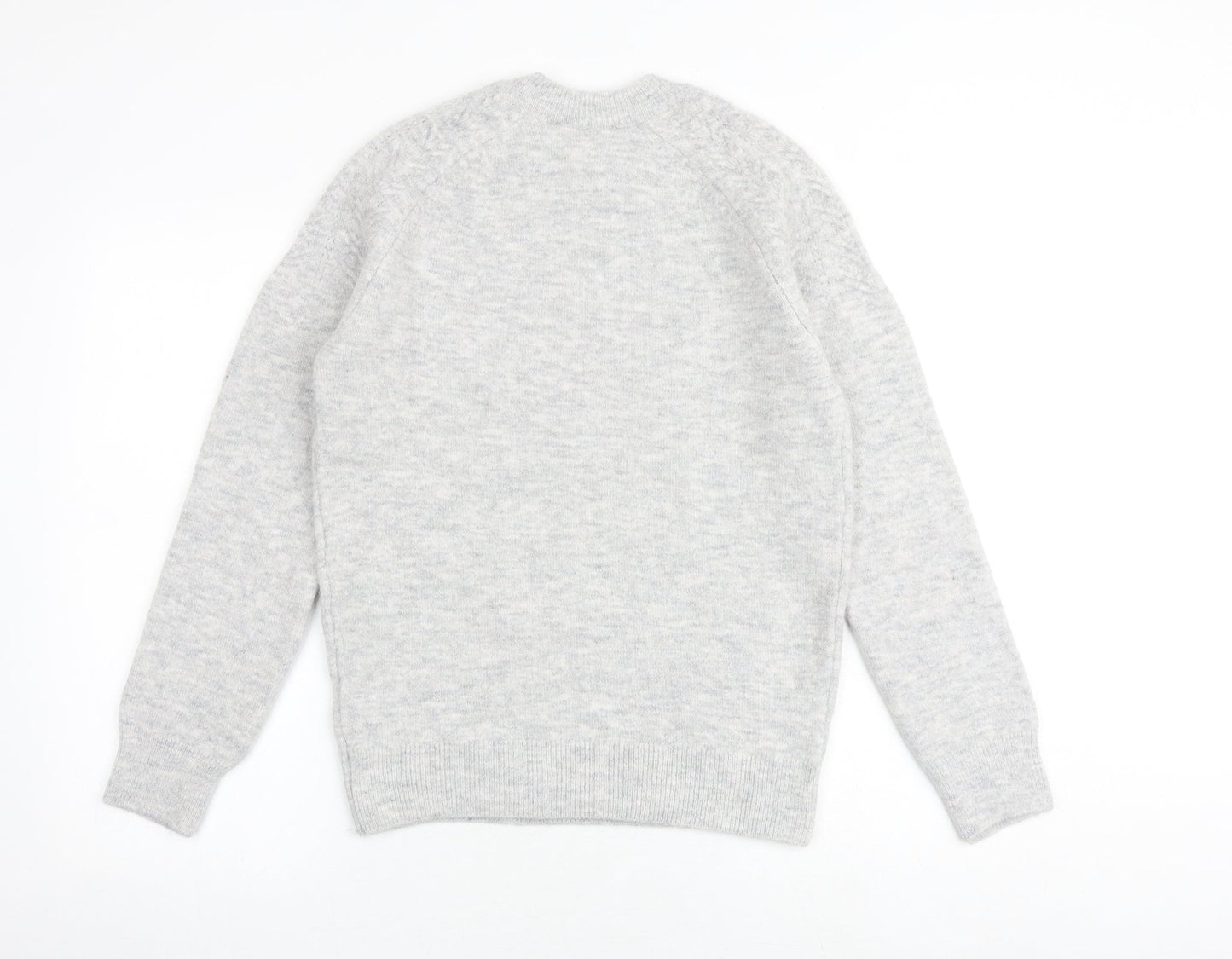 Marks and Spencer Womens Grey Round Neck Acrylic Pullover Jumper Size S