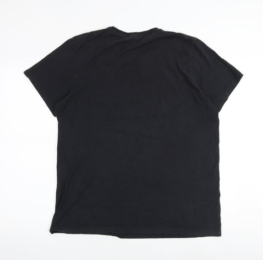 adidas Mens Black Cotton T-Shirt Size L Crew Neck