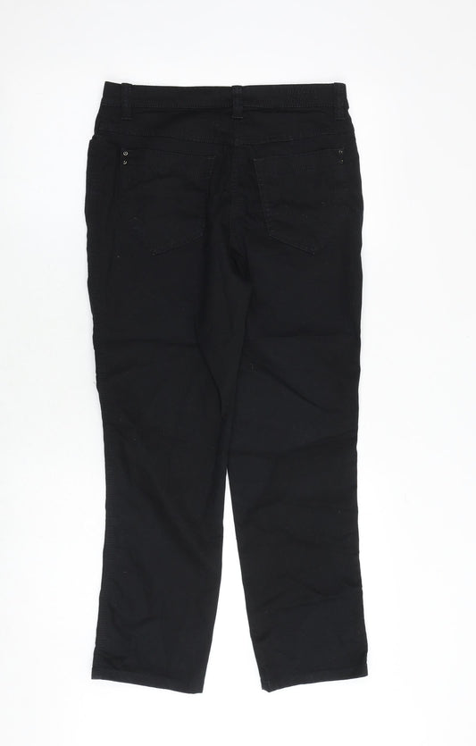 Michelle Womens Black Cotton Straight Jeans Size 29 in Regular Zip
