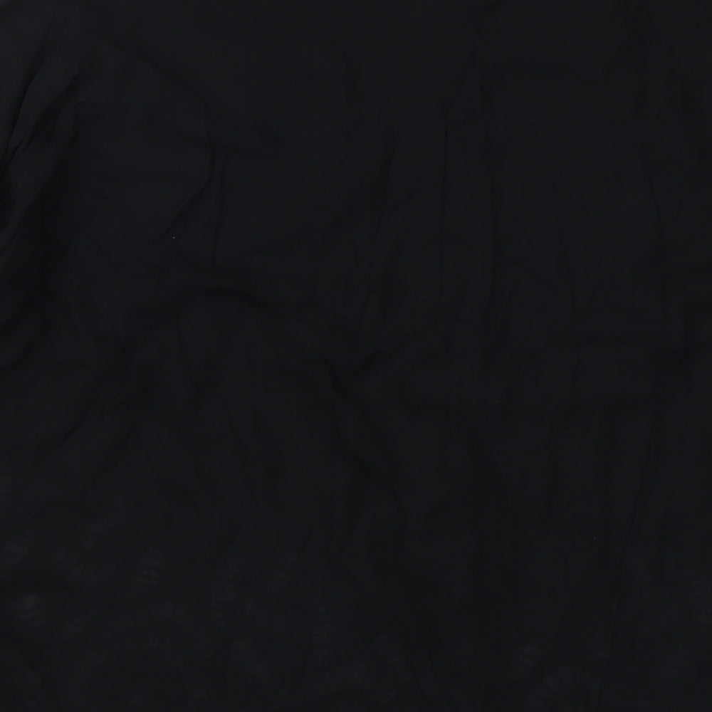 Mint Velvet Womens Black Modal Basic Button-Up Size 14 Collared