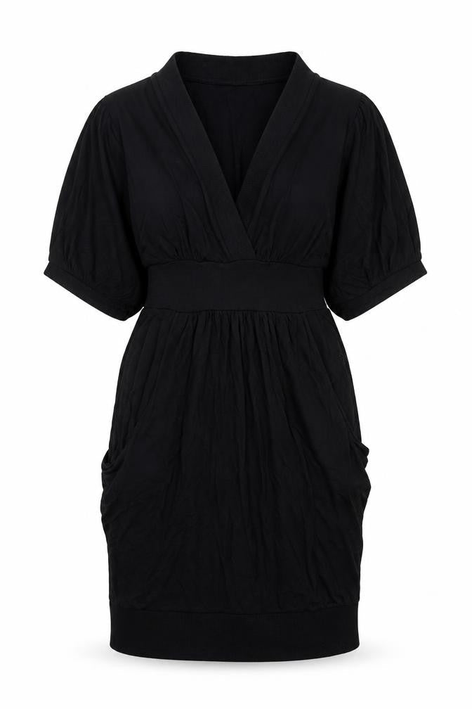 Zara Womens Black Polyester Shift Size M V-Neck Pullover