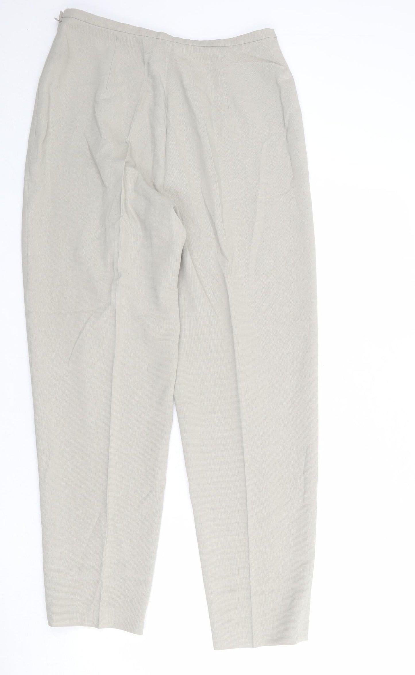 Planet Womens Beige Viscose Trousers Size 14 Regular Zip