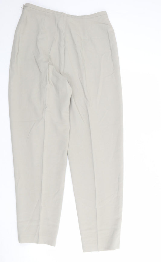 Planet Womens Beige Viscose Trousers Size 14 Regular Zip