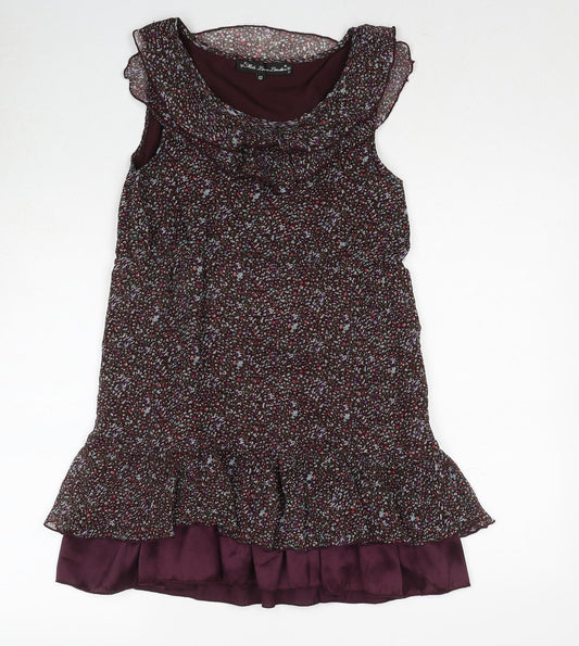Mela Loves London Womens Multicoloured Geometric Polyester A-Line Size 10 Round Neck Pullover