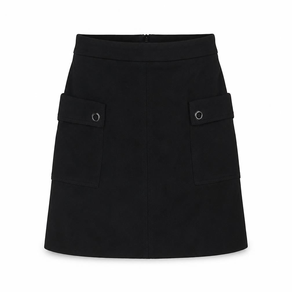 NEXT Womens Black Nylon Cargo Skirt Size 6 Zip