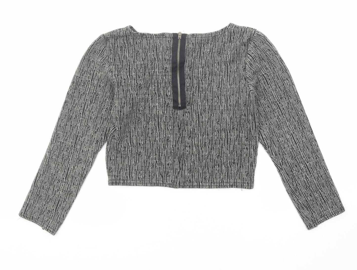 Sparkle & Fade Womens Black Round Neck Acrylic Pullover Jumper Size S